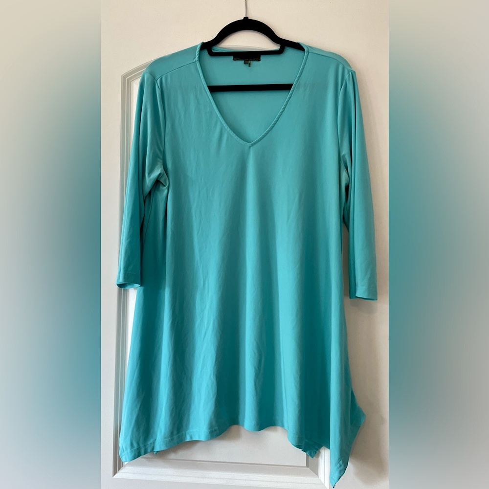 Turquoise V-Neck Women's Tunic